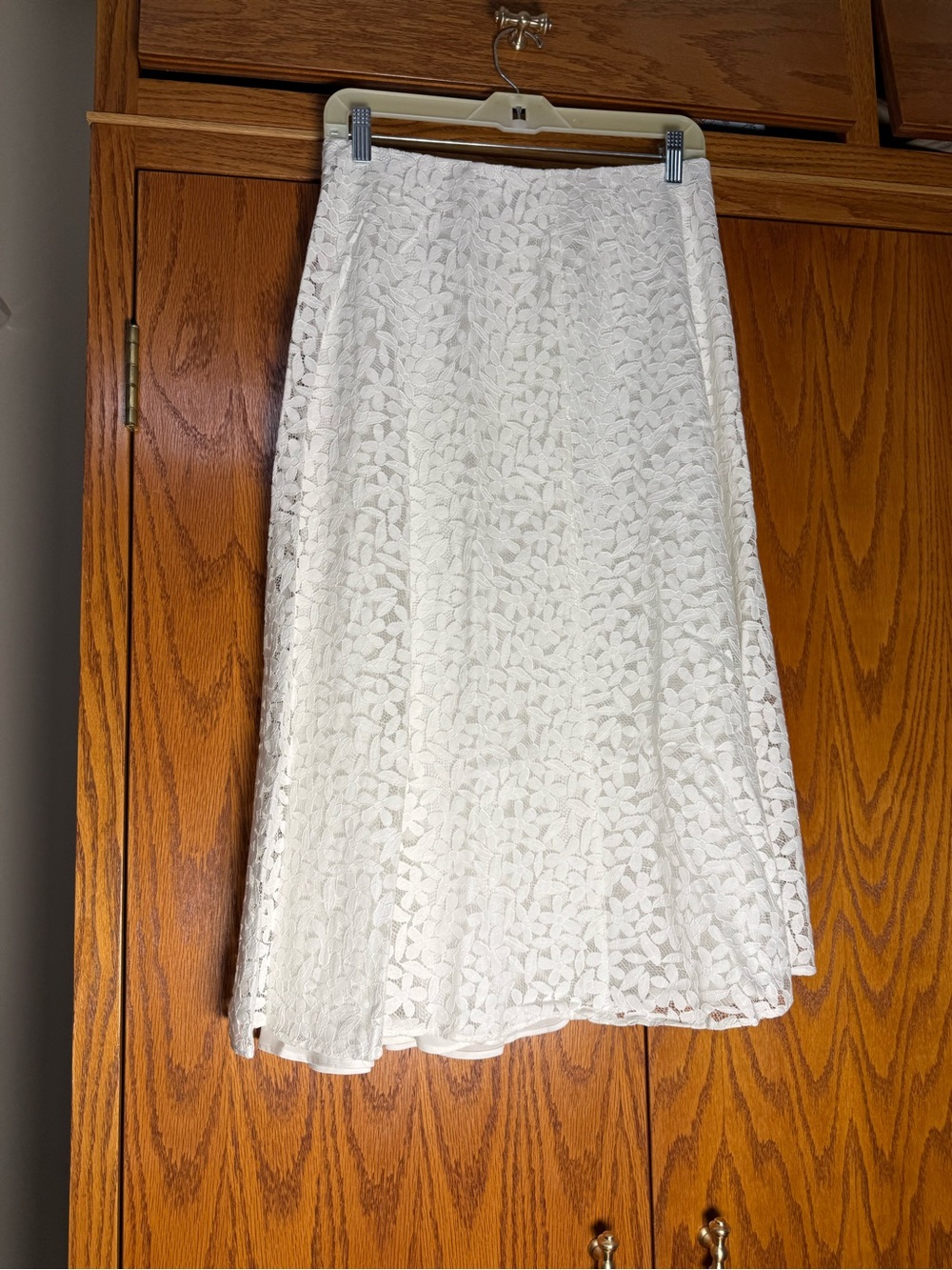 CeCe White Lace Midi Skirt
